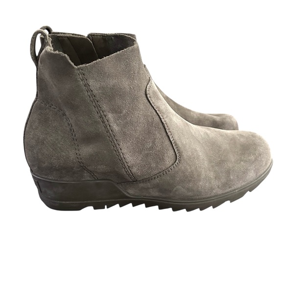 Sorel Evie Pull On Gray Suede Booties Size 11 - Picture 1 of 10